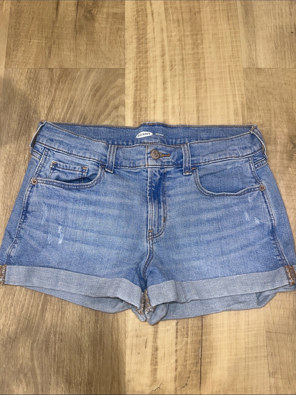 Old Navy Medium Blue Rolled Cuff Denim Shorts